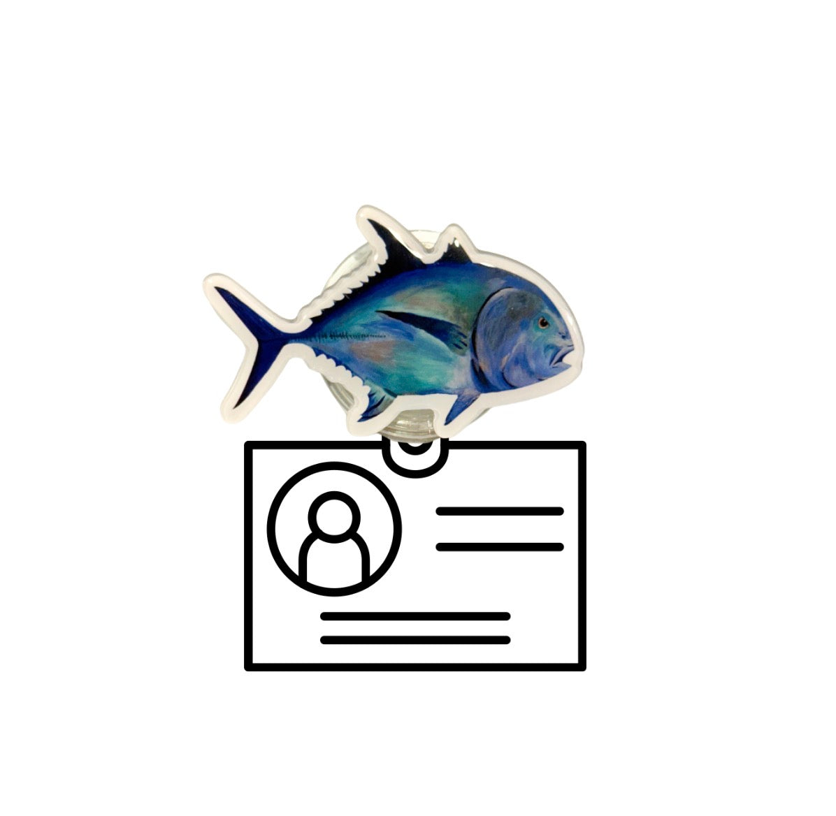 ULUA FISH PHONE GRIP OR ID BADGE HOLDER