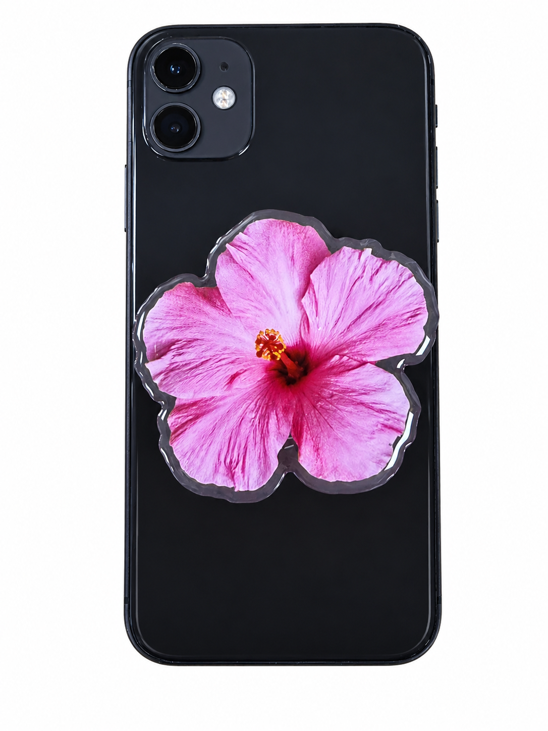 HIBISCUS PHONE GRIP OR BADGE HOLDER (COMES IN MORE COLORS)