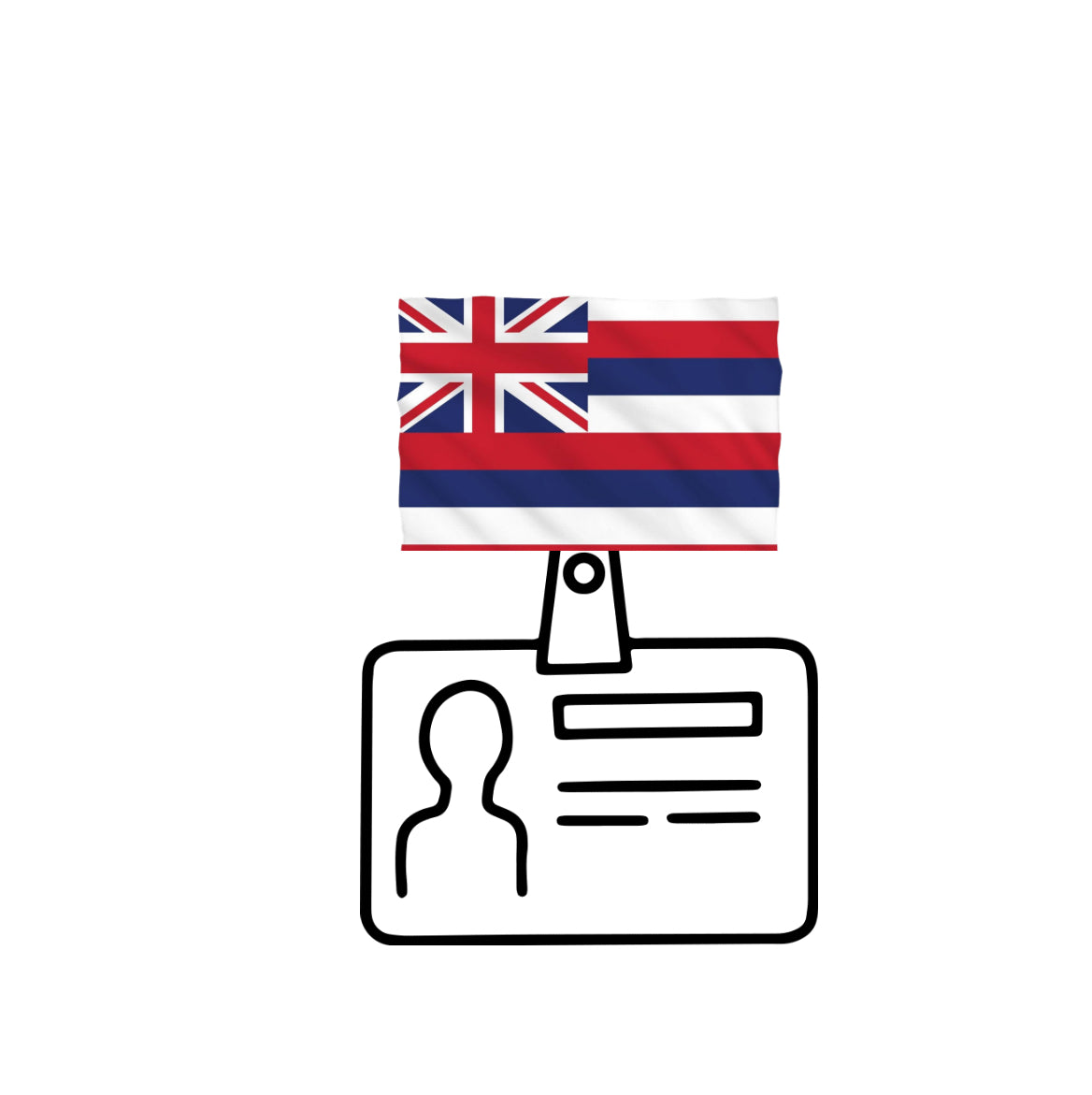 HAWAIIAN FLAG PHONE GRIP OR BADGE HOLDER