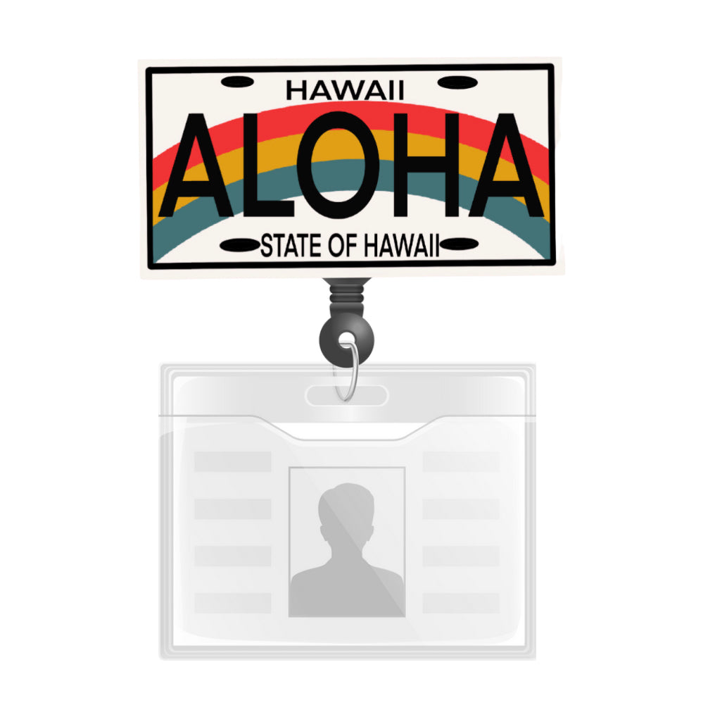 ALOHA LICENSE PLATE PHONE GRIP OR ID BADGE HOLDER