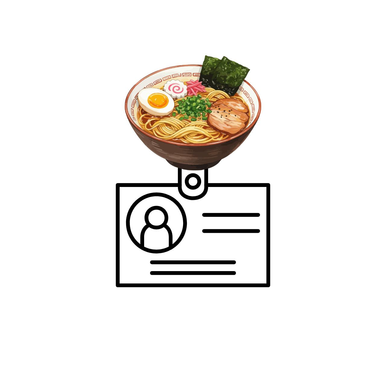 RAMEN PHONE GRIP OR ID BADGE HOLDER