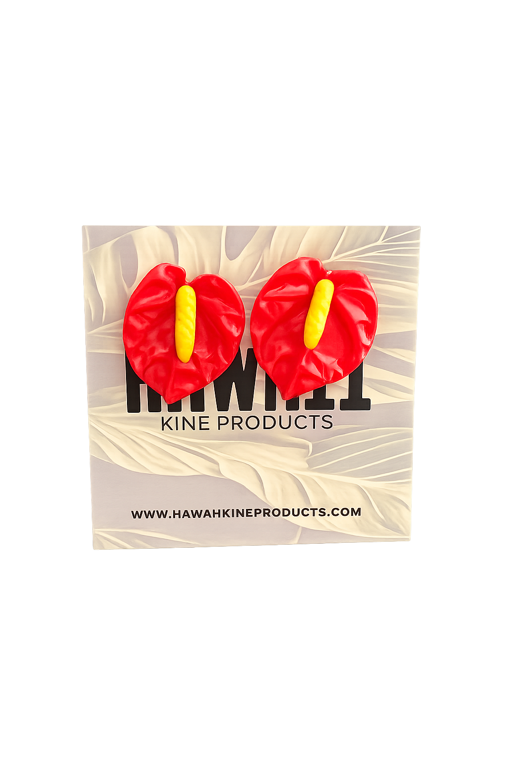 MAKALEHA ANTHURIUM STUD EARRINGS ( MINI OR 1” )