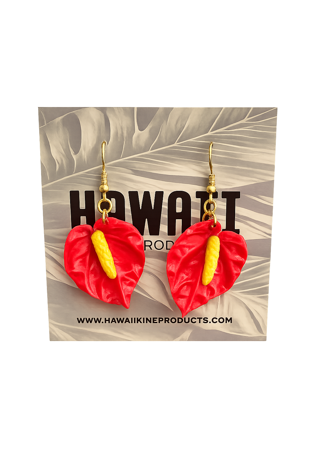 MAKALEHA ANTHURIUM HOOK EARRING