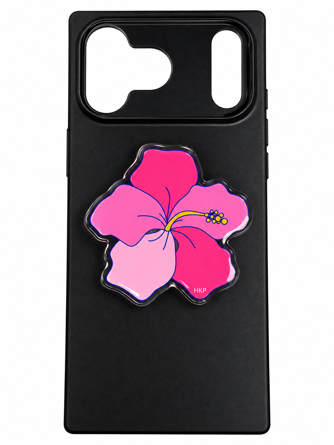 HIBISCUS PHONE GRIP OR BADGE HOLDER (COMES IN MORE COLORS)