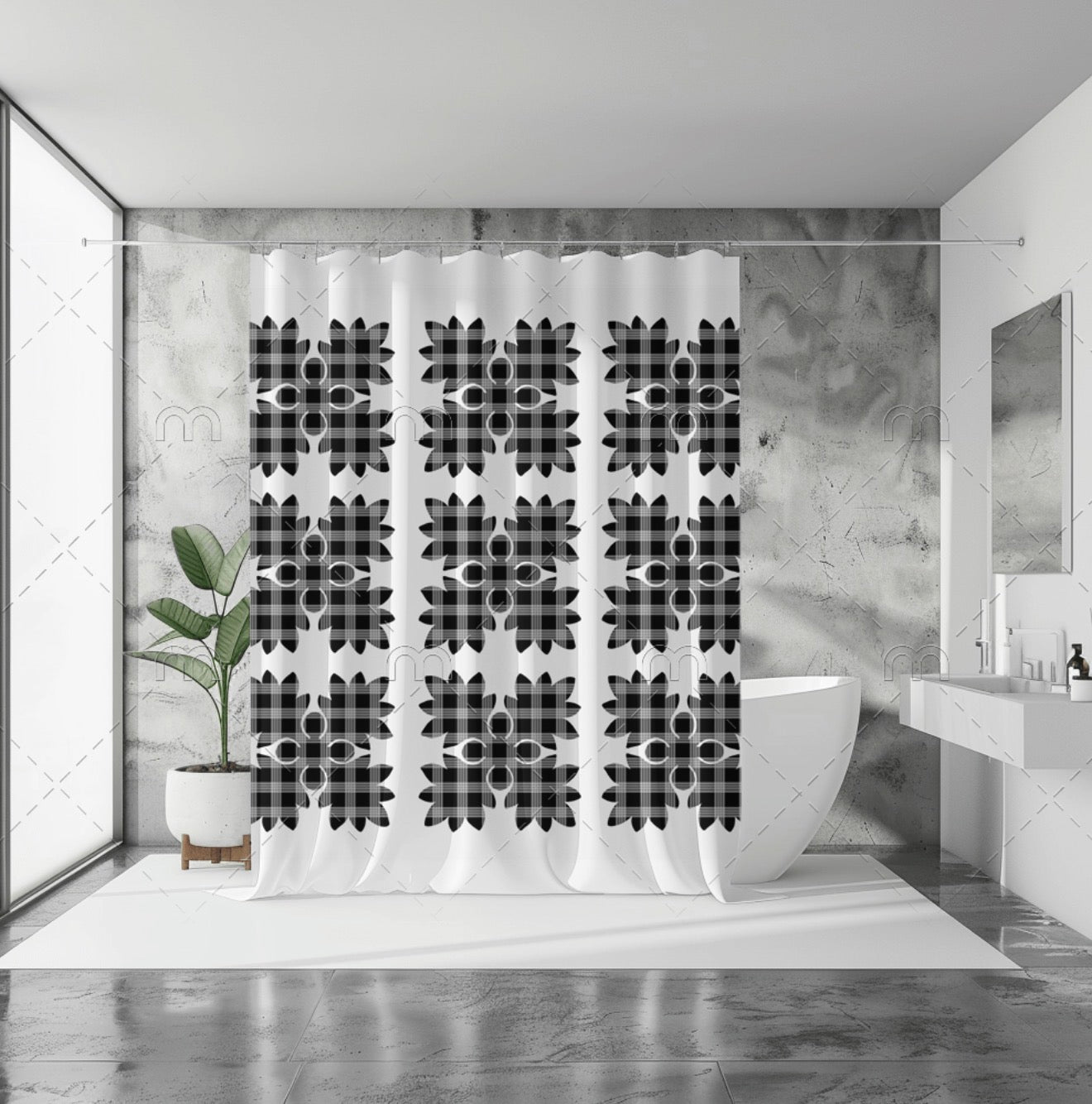 HAWAIIAN QUILT SHOWER CURTAIN