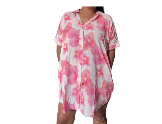 KIANA SHIRT DRESS W/POCKETS