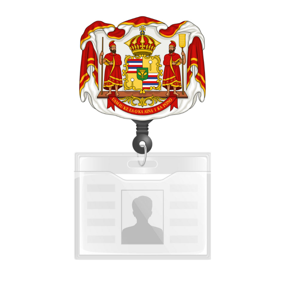 HAWAIIAN COAT OF ARMS PHONE GRIP OR BADGE HOLDER