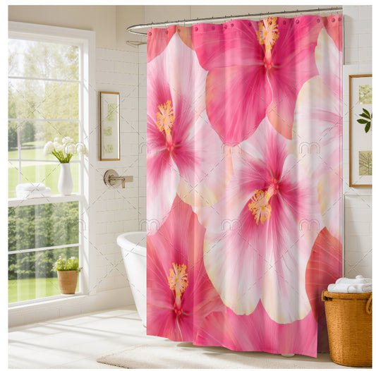 HONEY HIBISCUS SHOWER CURTAIN