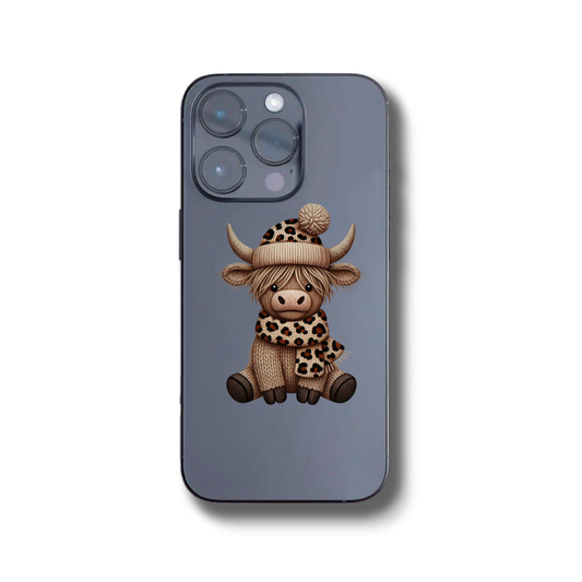 MINI COW IN LEOPARD PHONE GRIP OR ID BADGE HOLDER