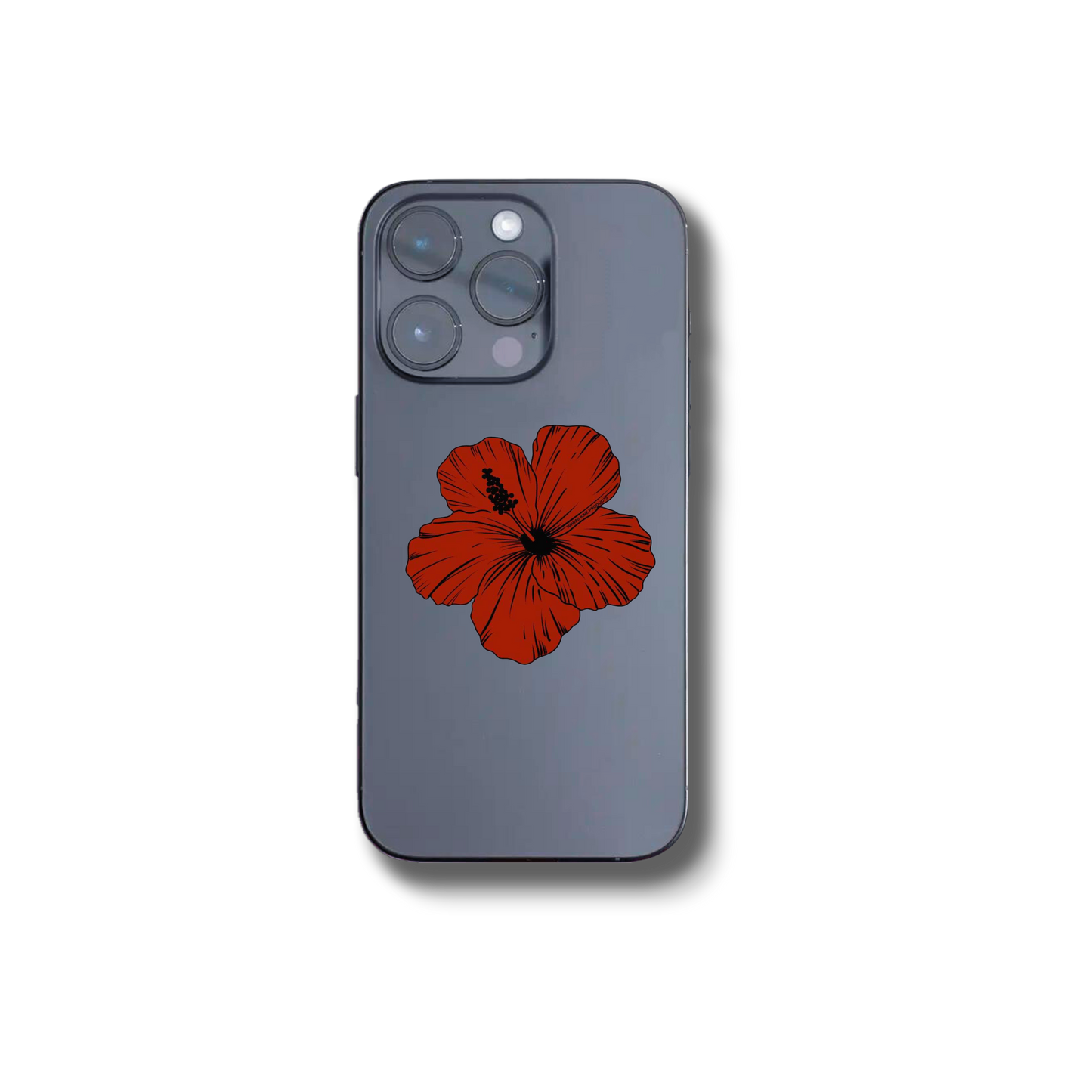 RED HIBISCUS PHONE GRIP ADHESIVE OR MAGNETIC