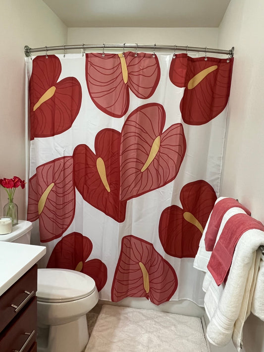 ANTHURIUM SHOWER CURTAIN ( COMES IN MORE COLORS )