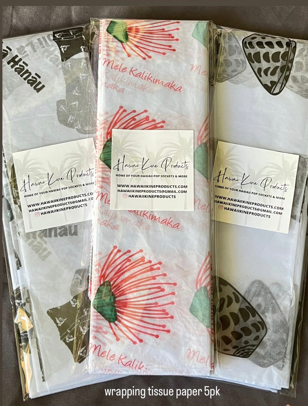 O'HIA WRAPPING TISSUE PAPER (5) PACK – HAWAII KINE PRODUCTS LLC
